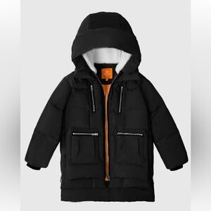Orolay Girls Black Thickened Hooded Down Jacket